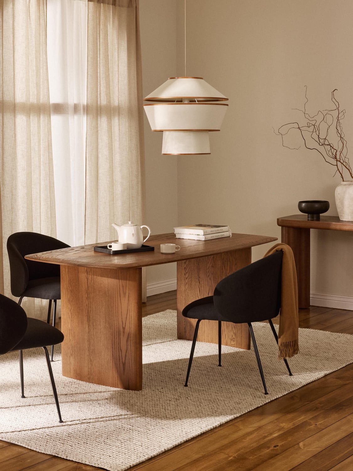Rivolta Oak Wood Dining Table — available in several sizes