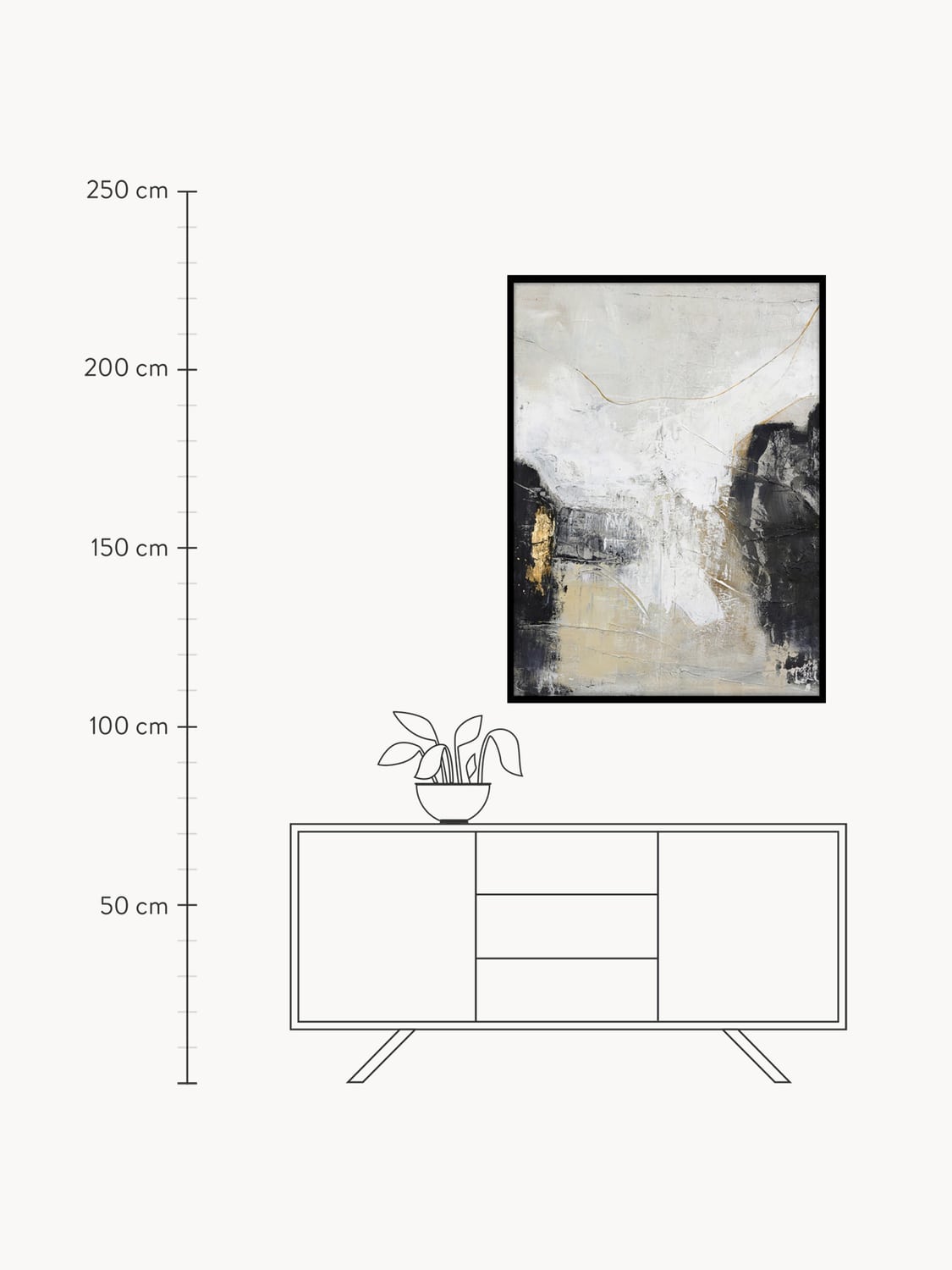 Erba Hand-Painted Canvas Art White