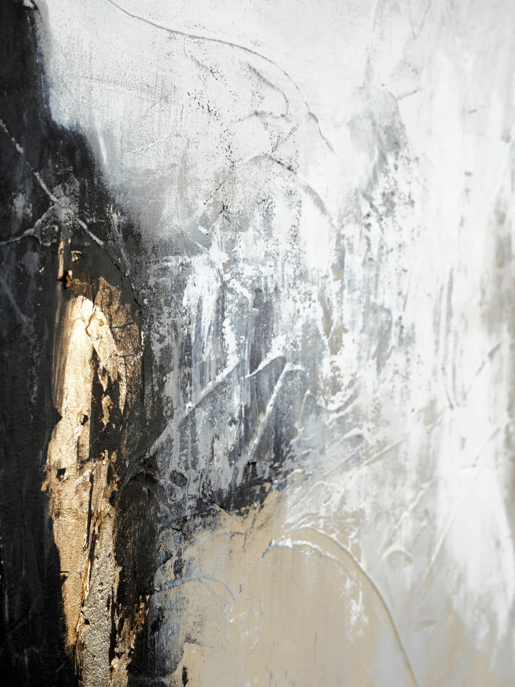 Erba Hand-Painted Canvas Art White