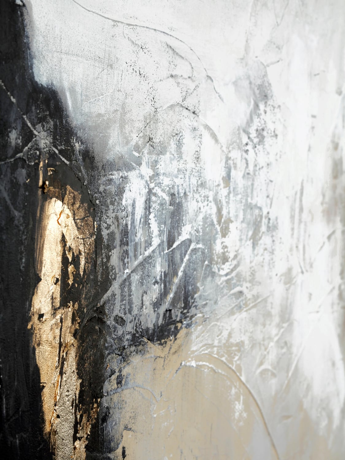 Erba Hand-Painted Canvas Art White