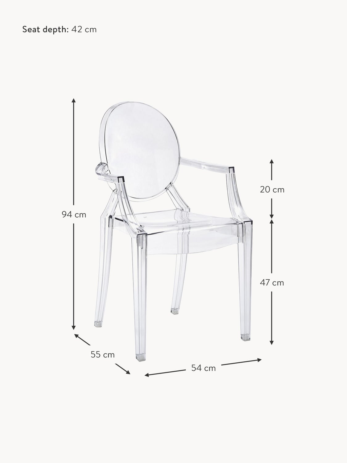 Sorano Design Dining Chair Louis with Armrests