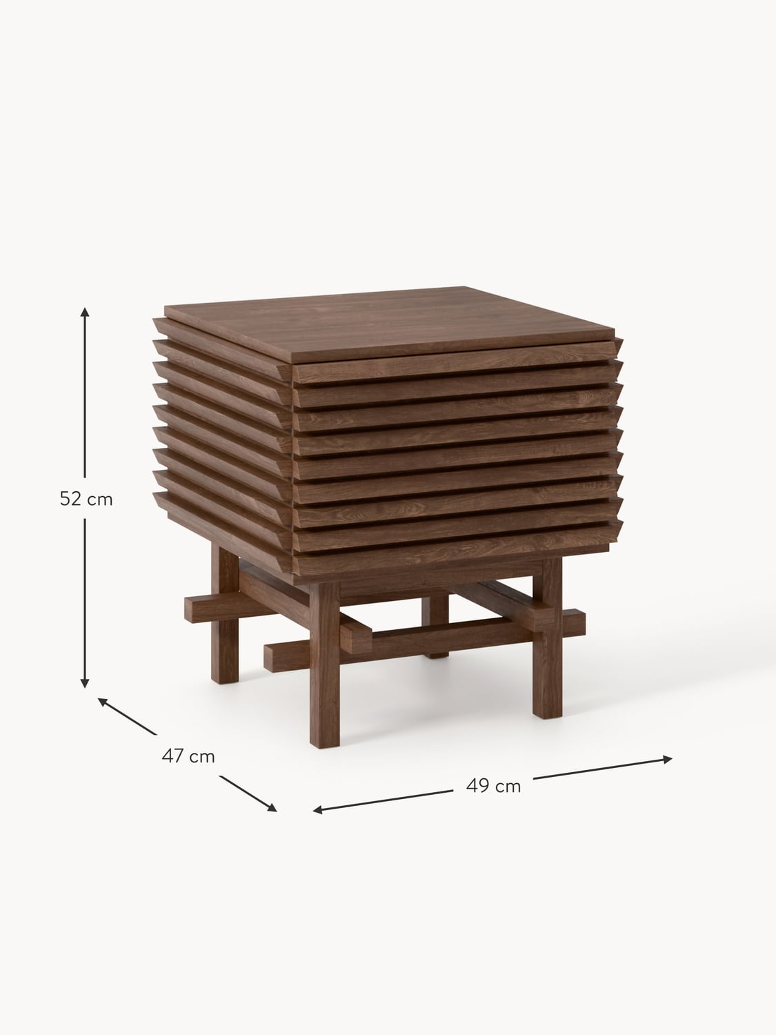 Fino Oak Wood Bedside Table