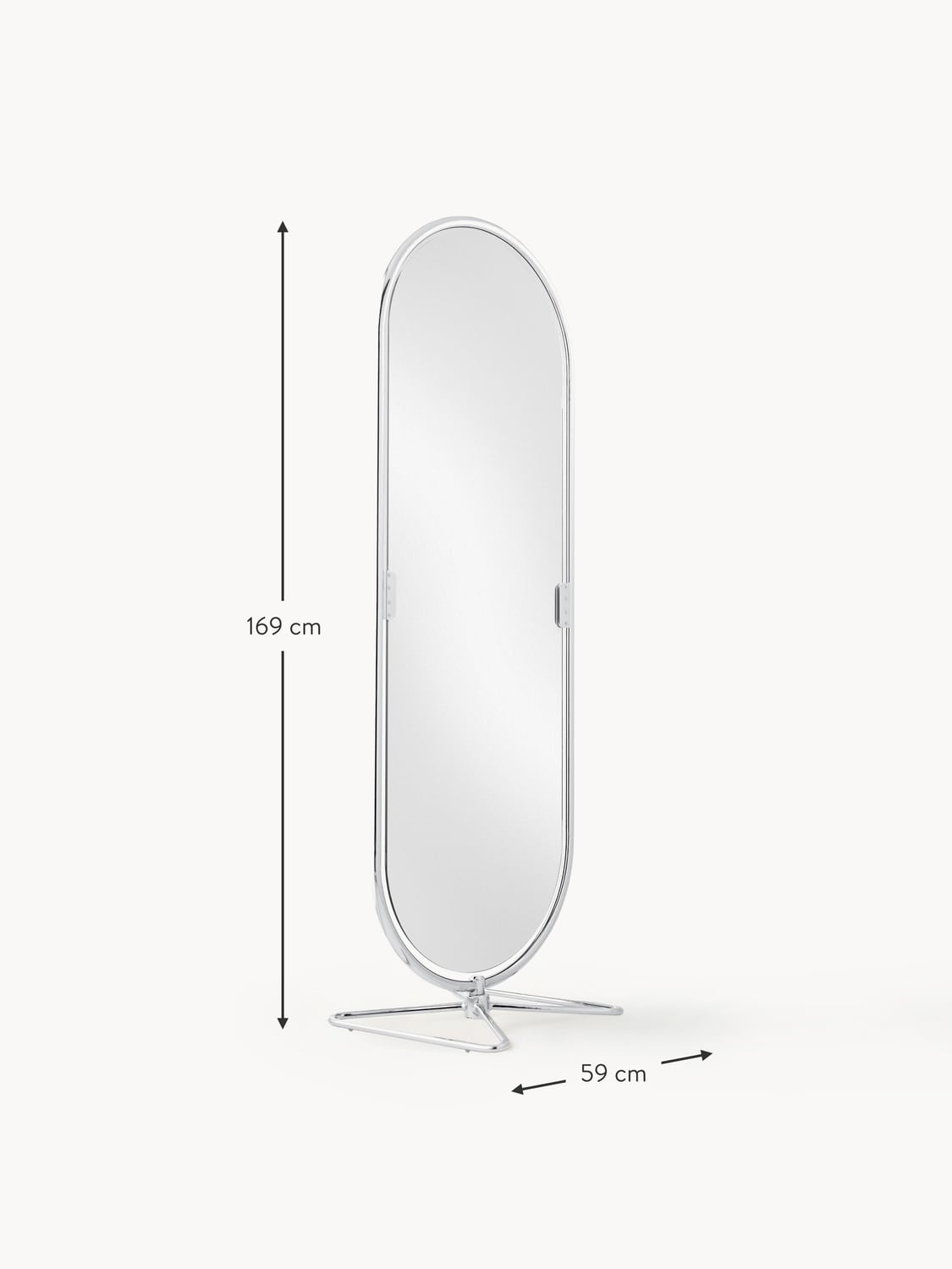 Zavattarello Oval Full-Length Standing Mirror System 1-2-3