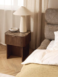 Cagno Wooden Bedside Table with Marble Top