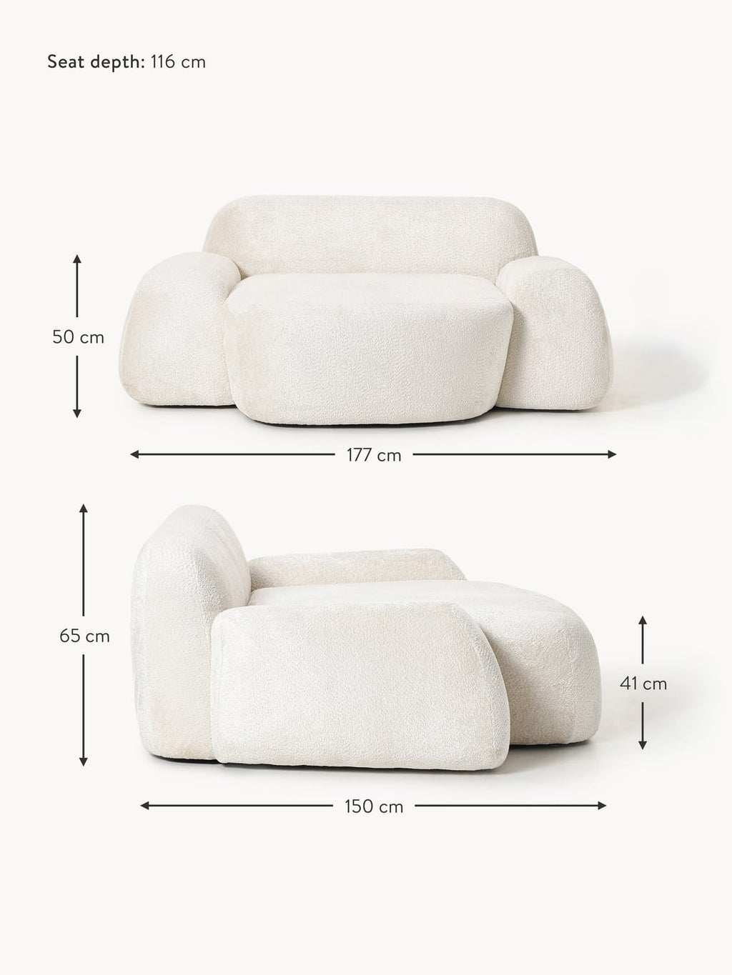 Bellara XL Teddy Bouclé Lounge Chair