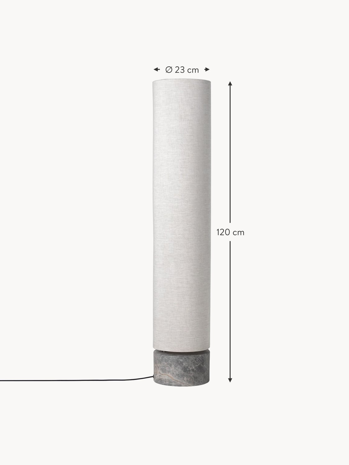 Domaso Dimmable LED Floor Lamp with Marble Base, Various Sizes