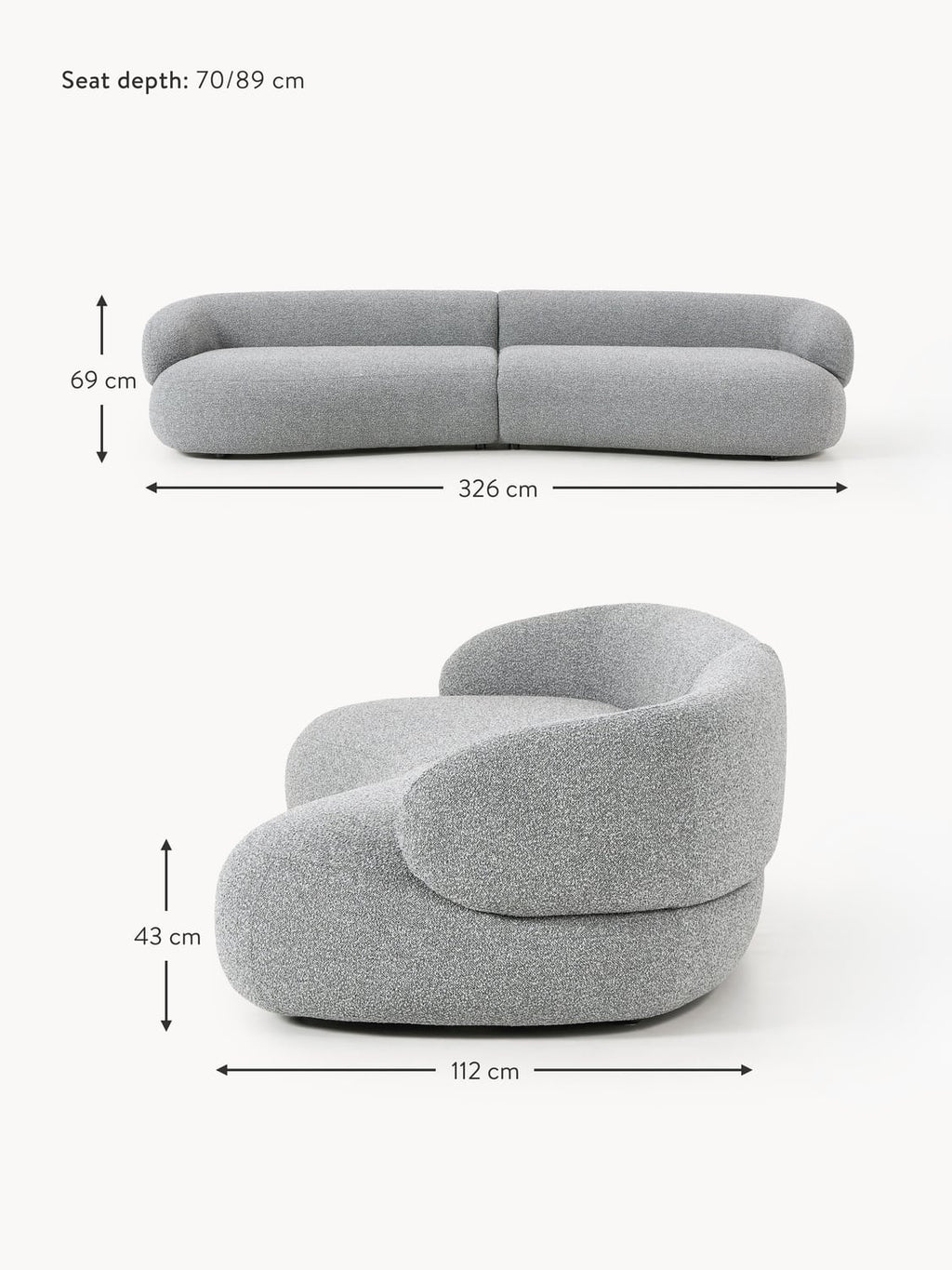 Corvara Bouclé Sofa (4-seater)