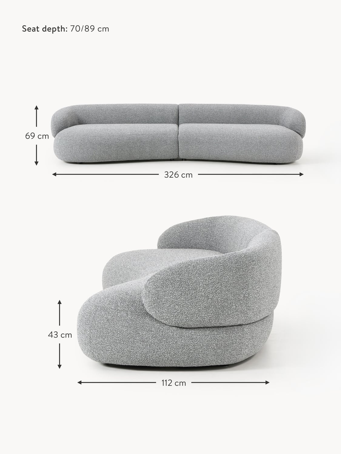 Corvara Bouclé Sofa (4-seater)