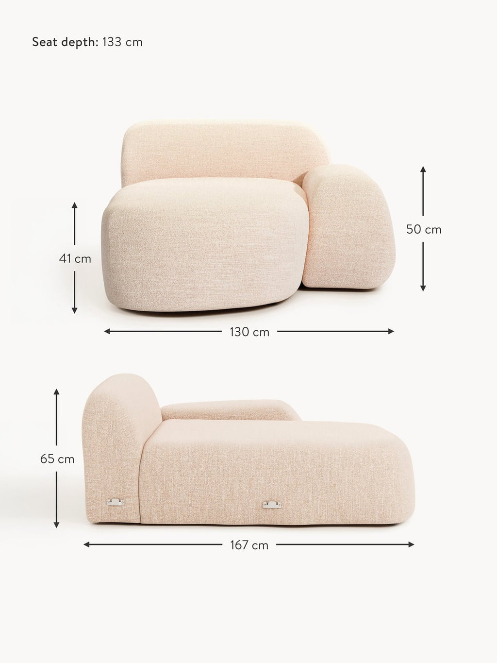 Bellara Bouclé Chaise Corner Module