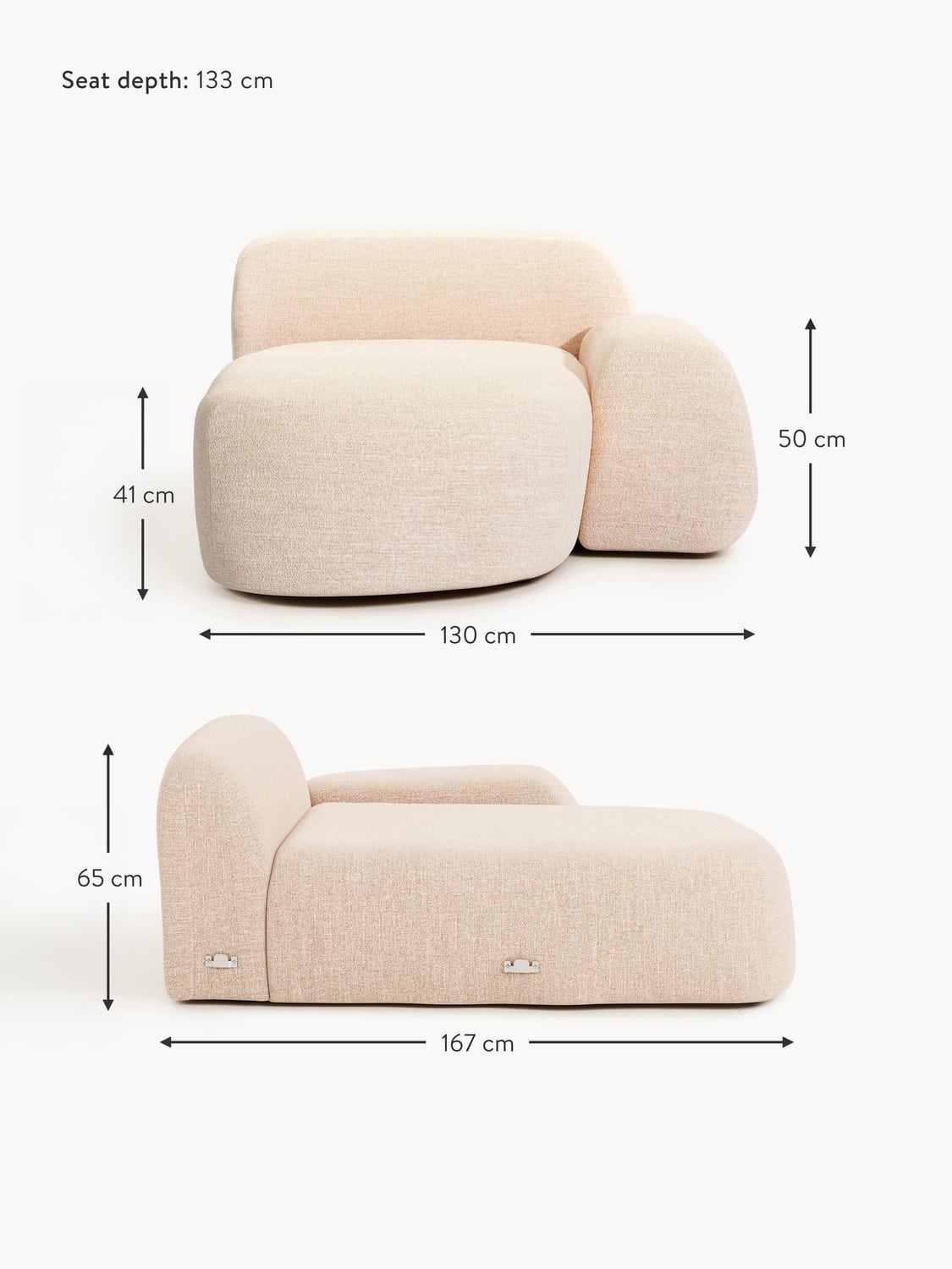 Bellara Bouclé Chaise Corner Module