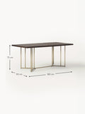 Bulgarograsso Mango Wood Dining Table with Herringbone Pattern — available in several sizes