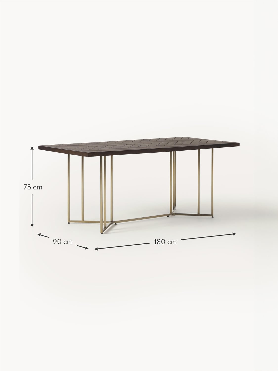 Bulgarograsso Mango Wood Dining Table with Herringbone Pattern — available in several sizes