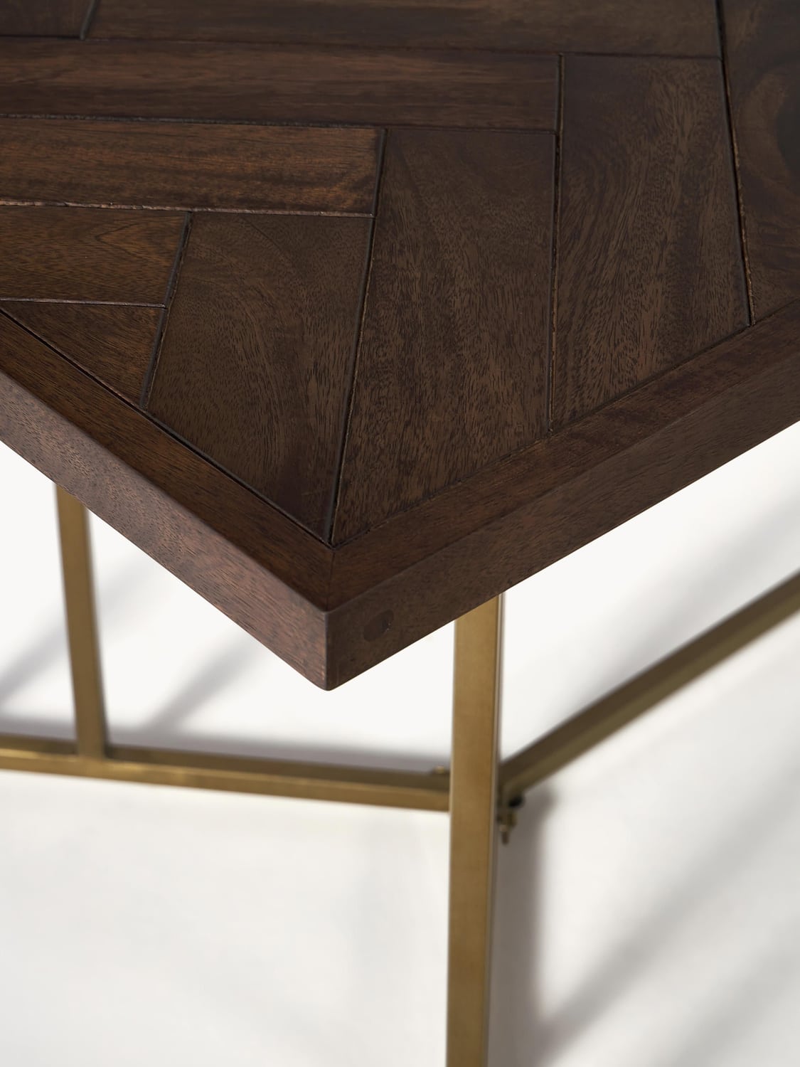 Bulgarograsso Mango Wood Dining Table with Herringbone Pattern — available in several sizes