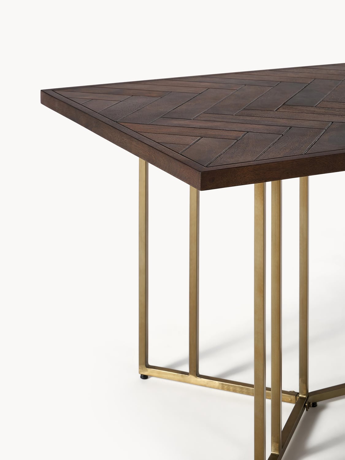 Bulgarograsso Mango Wood Dining Table with Herringbone Pattern — available in several sizes