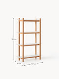 Bellagio Large Oak Shelving Unit with Glass Shelves