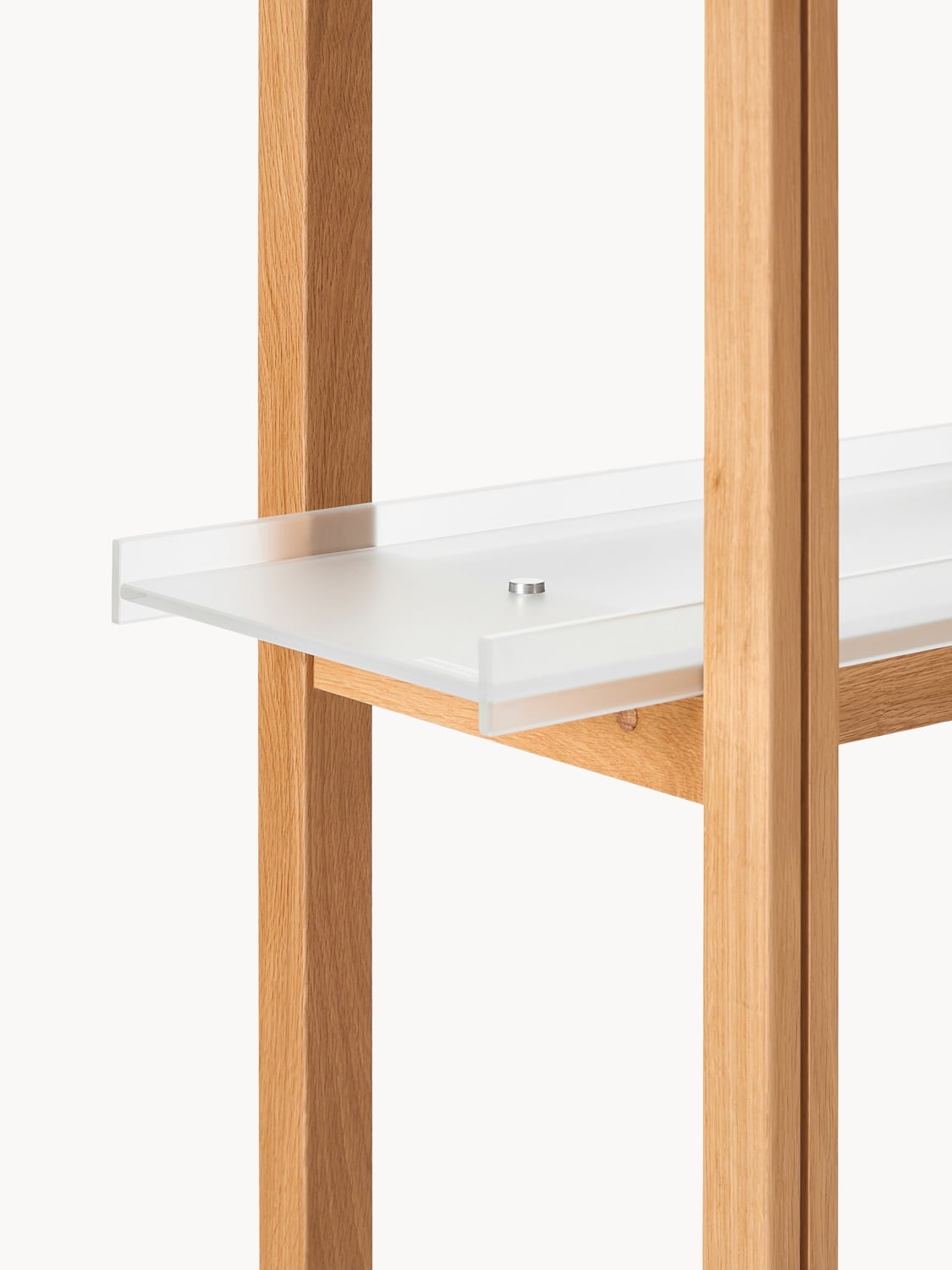 Bellagio Large Oak Shelving Unit with Glass Shelves