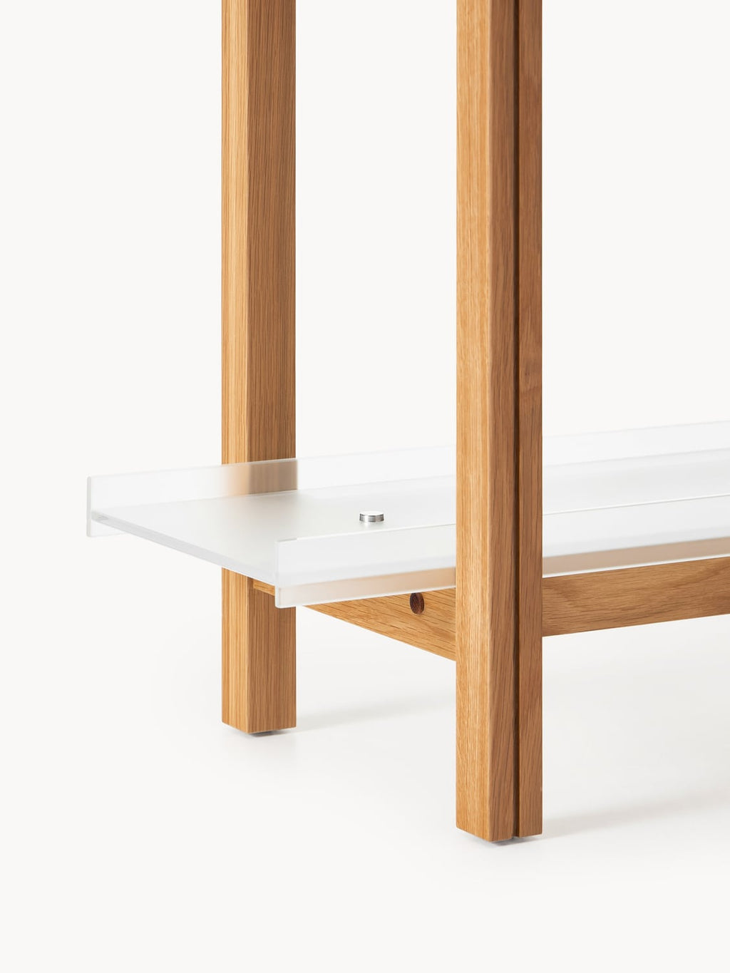 Bellagio Large Oak Shelving Unit with Glass Shelves