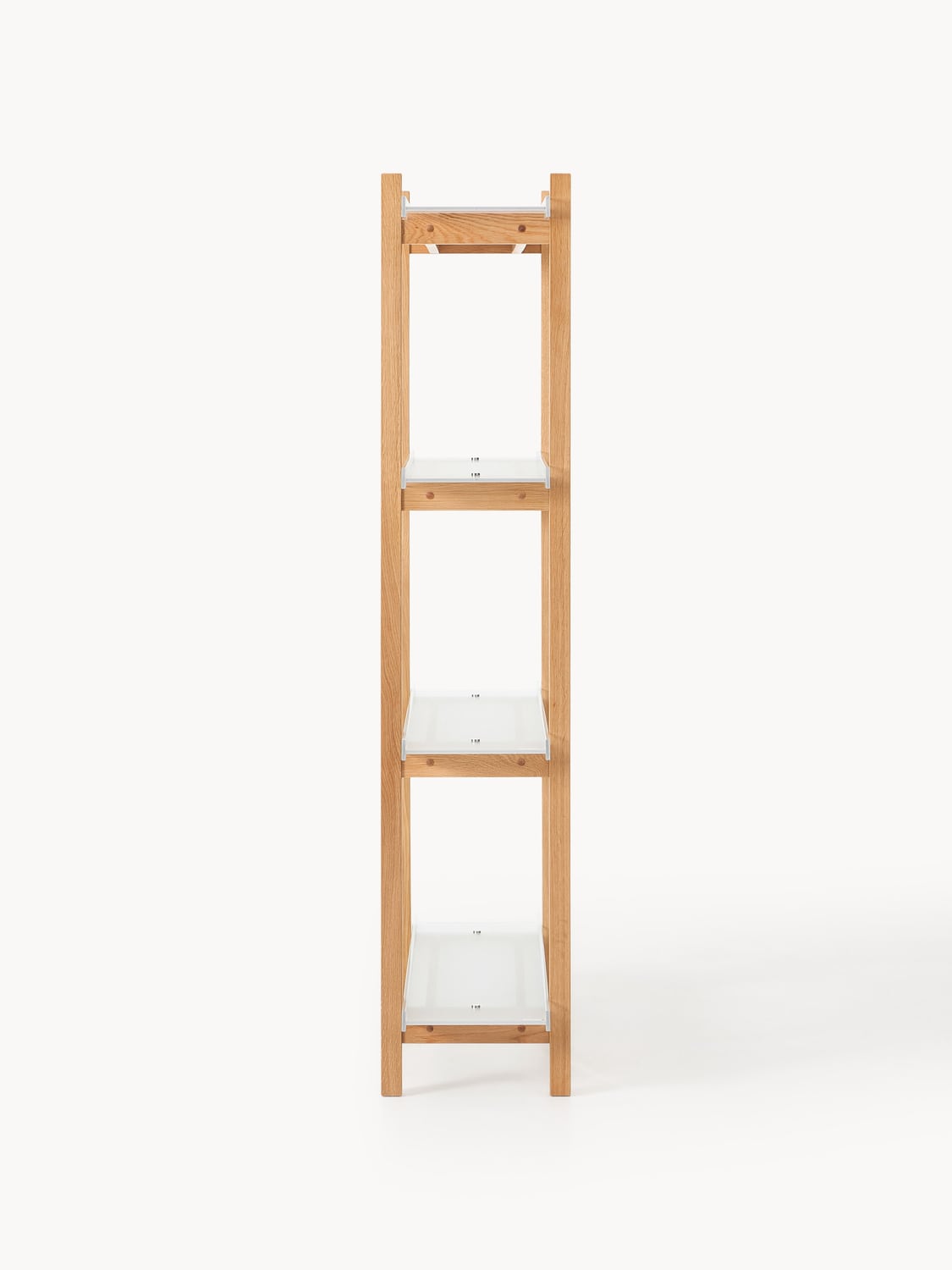 Bellagio Large Oak Shelving Unit with Glass Shelves