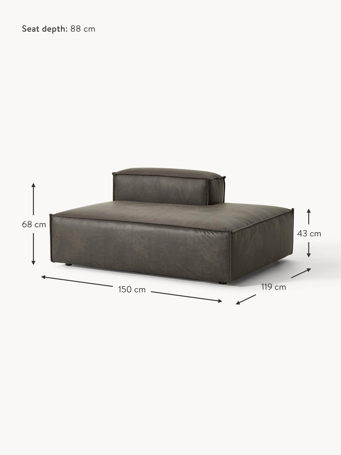 Tavordo Leather Chaise Module