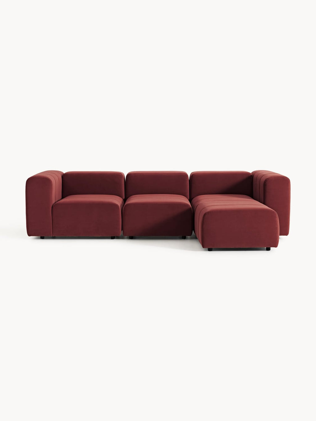 Cermenate Modular Velvet Sofa (4-seater) with Ottoman (left/right)