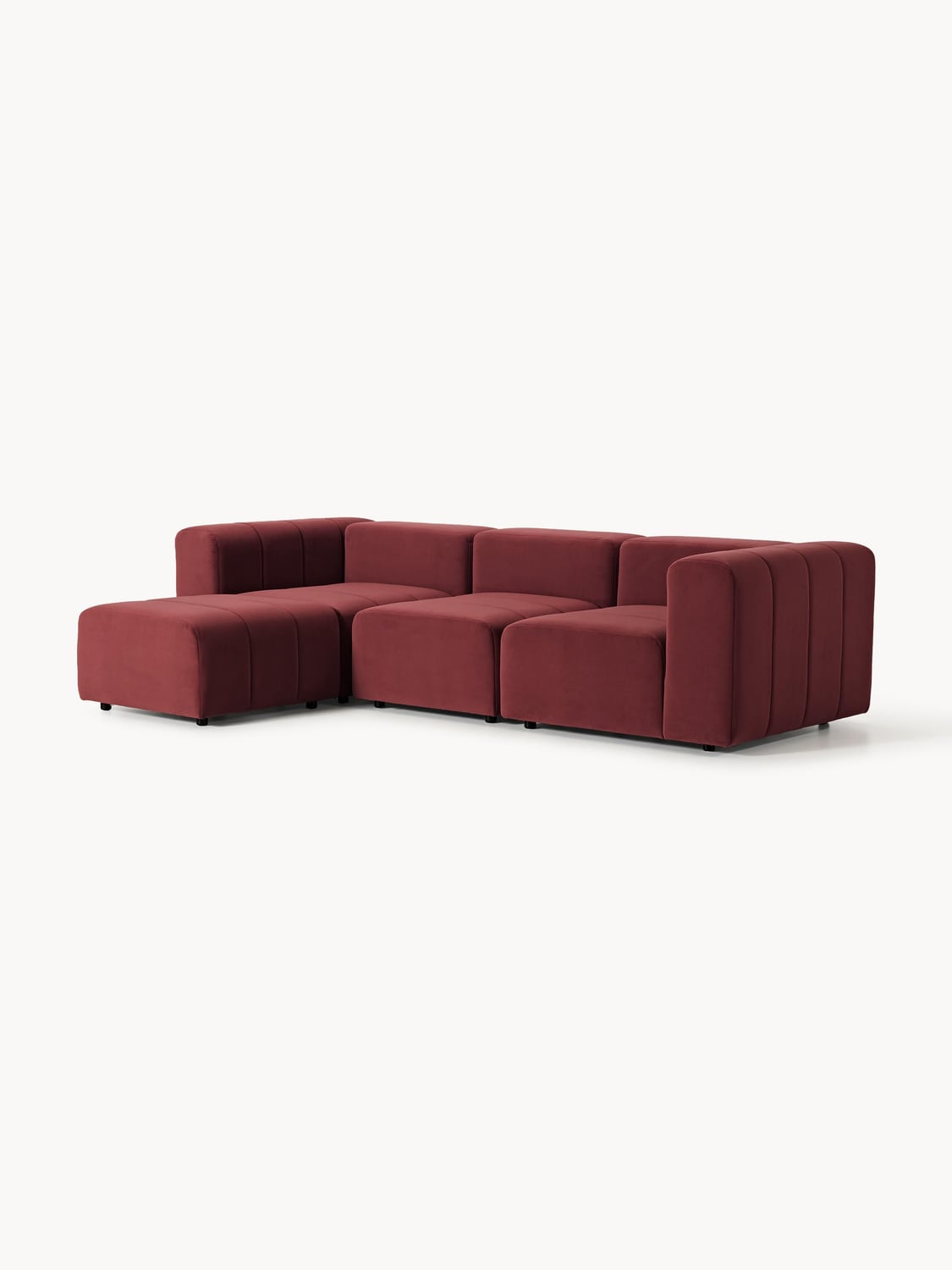 Cermenate Modular Velvet Sofa (4-seater) with Ottoman (left/right)