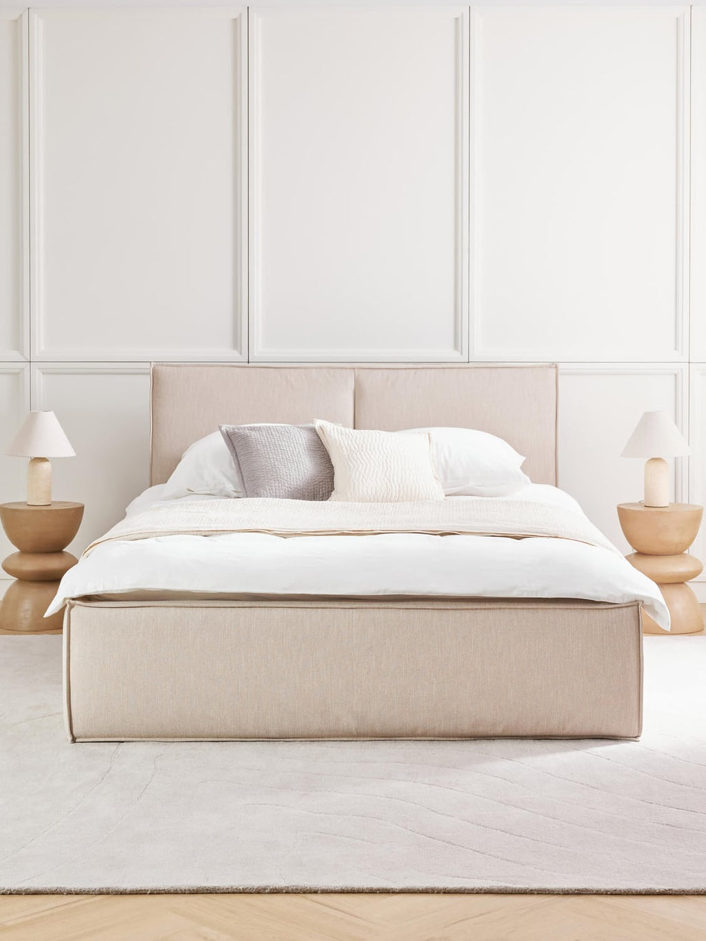 Figino Upholstered Bed with Storage Space