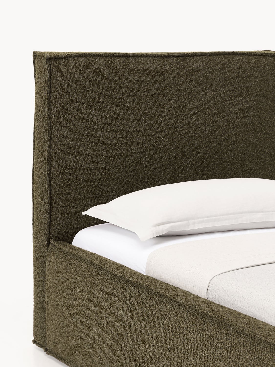 Figino Upholstered Bouclé Bed with Storage