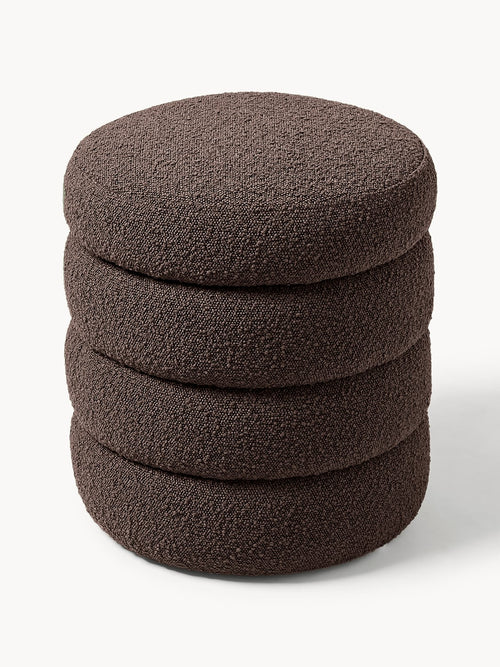 Alserio Bouclé Upholstered Stool with Storage Space