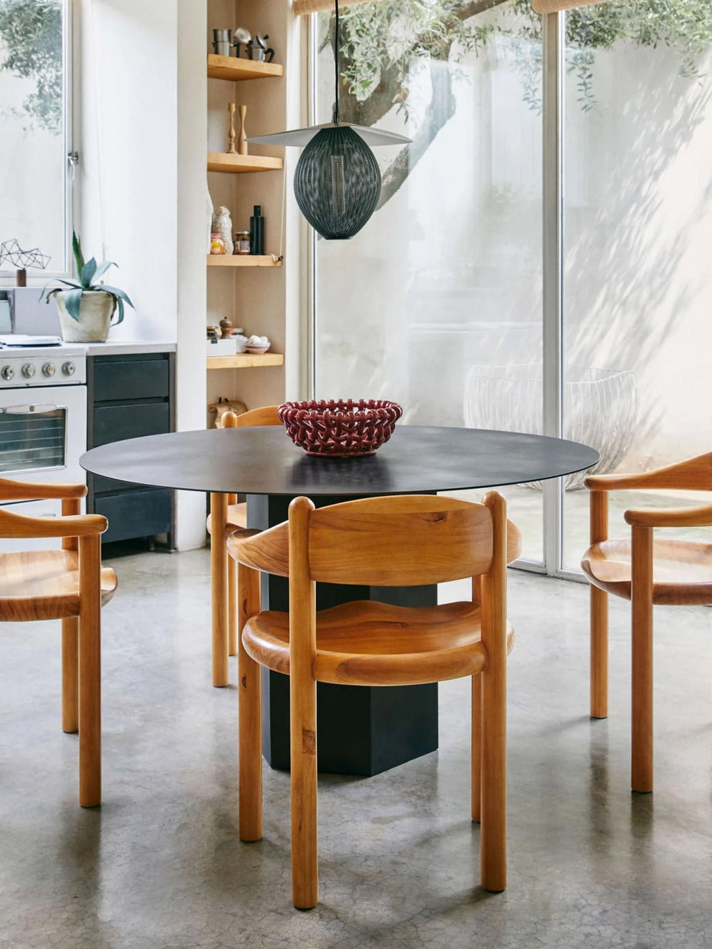 Peglio Pine Wood Dining Chair with Armrests