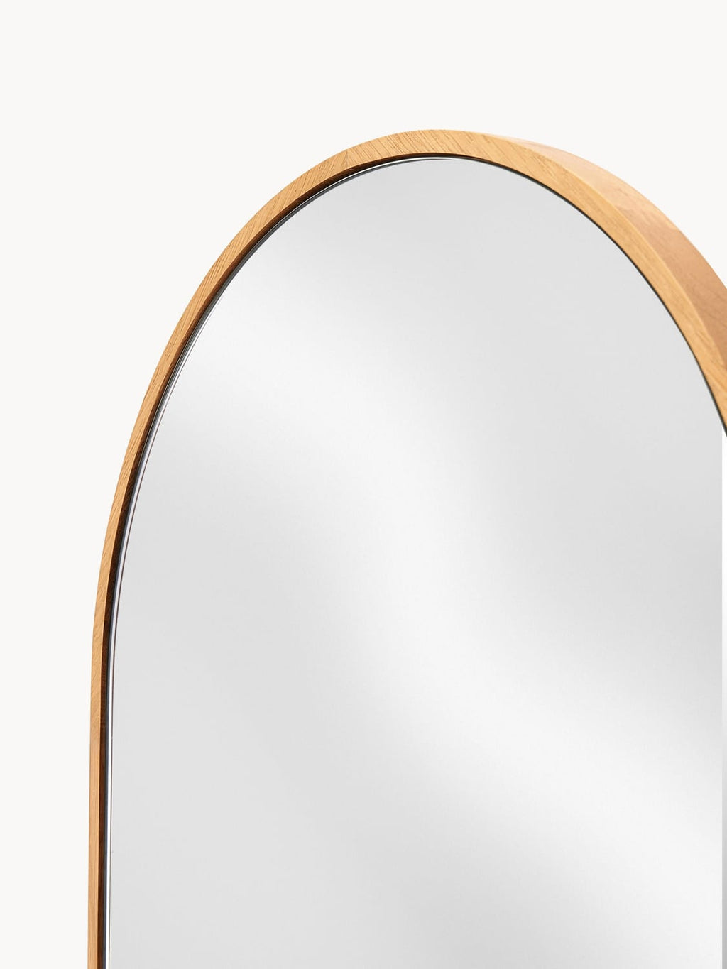 Orsenigo Oval Wall Mirror with Oak Wood Frame