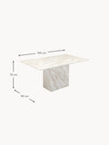 Valmora Dining Table Artistico with Marble Top, 160 x 90 cm
