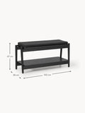 Varenna Upholstered Wooden Bench with Shoe Rack