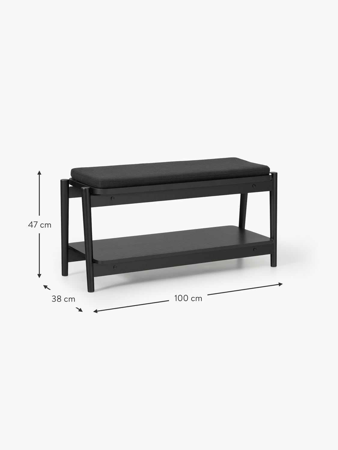 Varenna Upholstered Wooden Bench with Shoe Rack