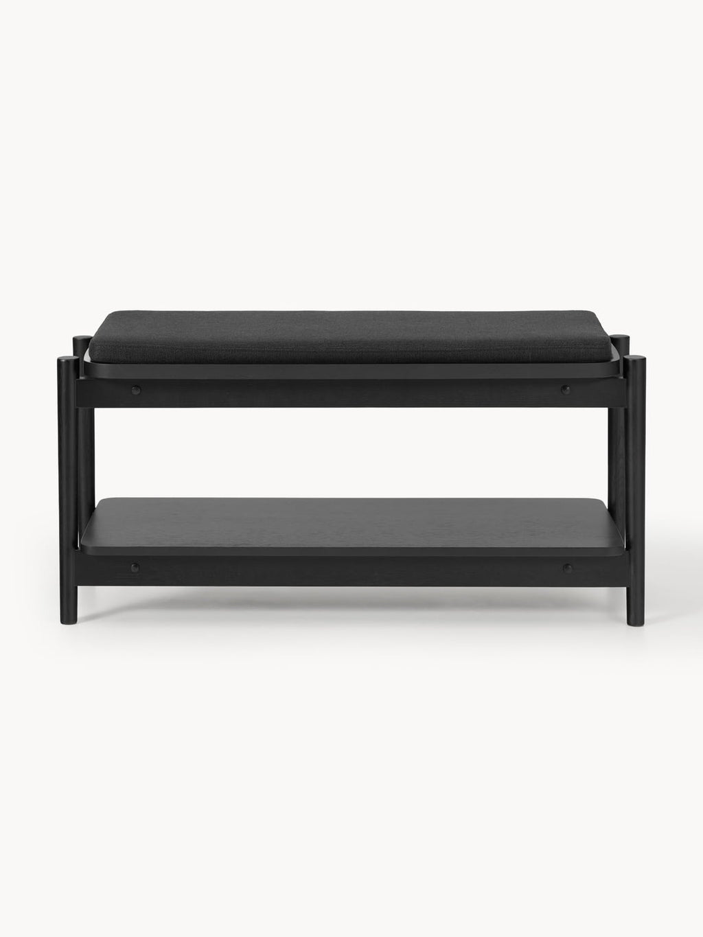 Varenna Upholstered Wooden Bench with Shoe Rack