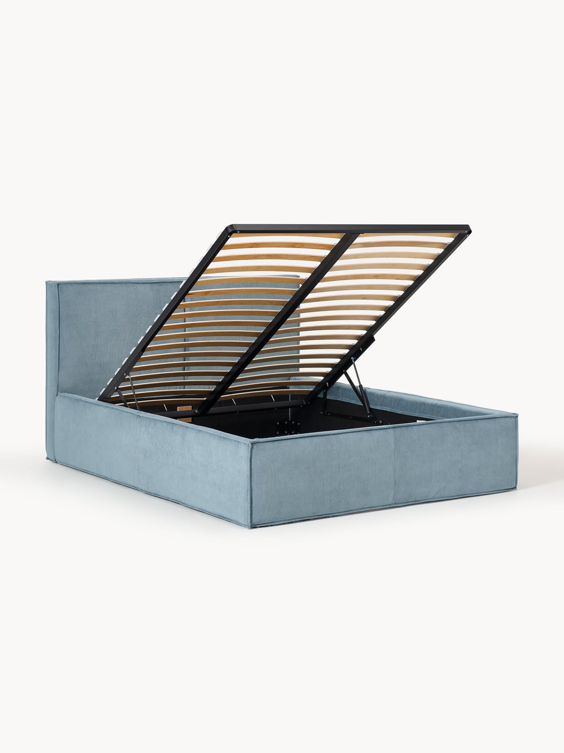 Figino Upholstered Corduroy Bed with Storage Space