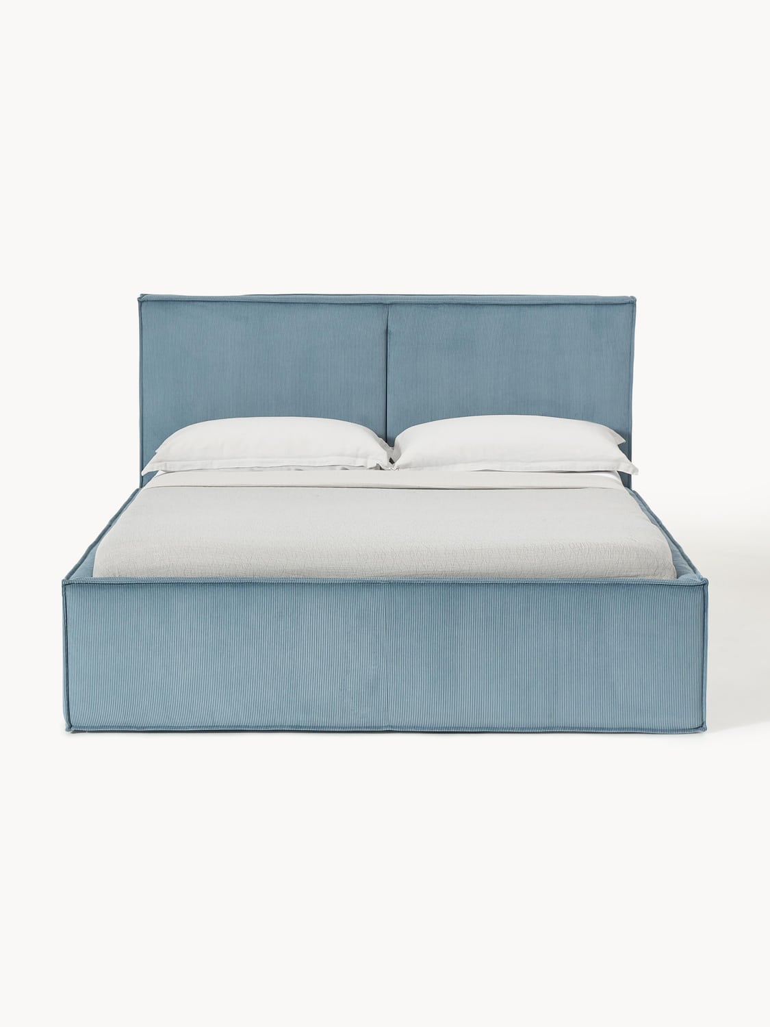 Figino Upholstered Corduroy Bed with Storage Space