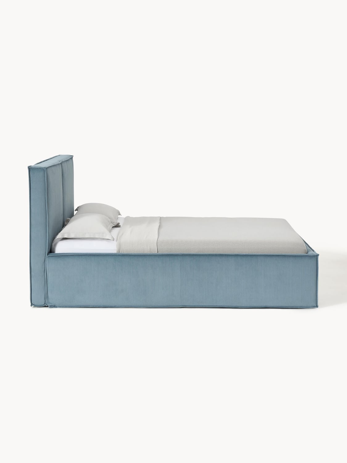 Figino Upholstered Corduroy Bed with Storage Space