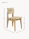 Turate C-Chair Teak Wood Garden Dining Chair with Woven Seat and Backrest