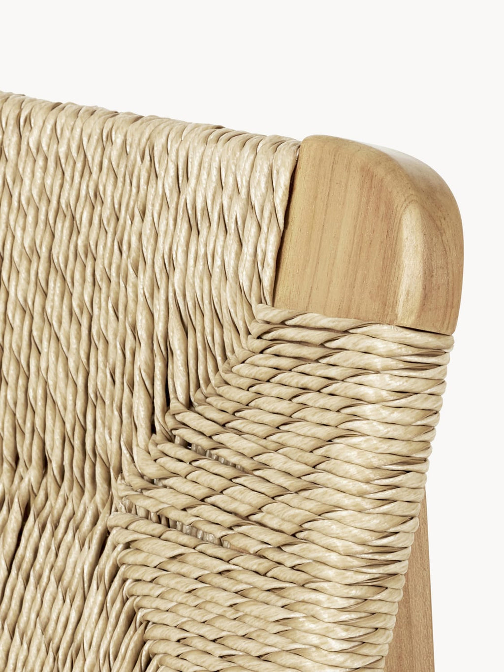 Turate C-Chair Teak Wood Garden Dining Chair with Woven Seat and Backrest