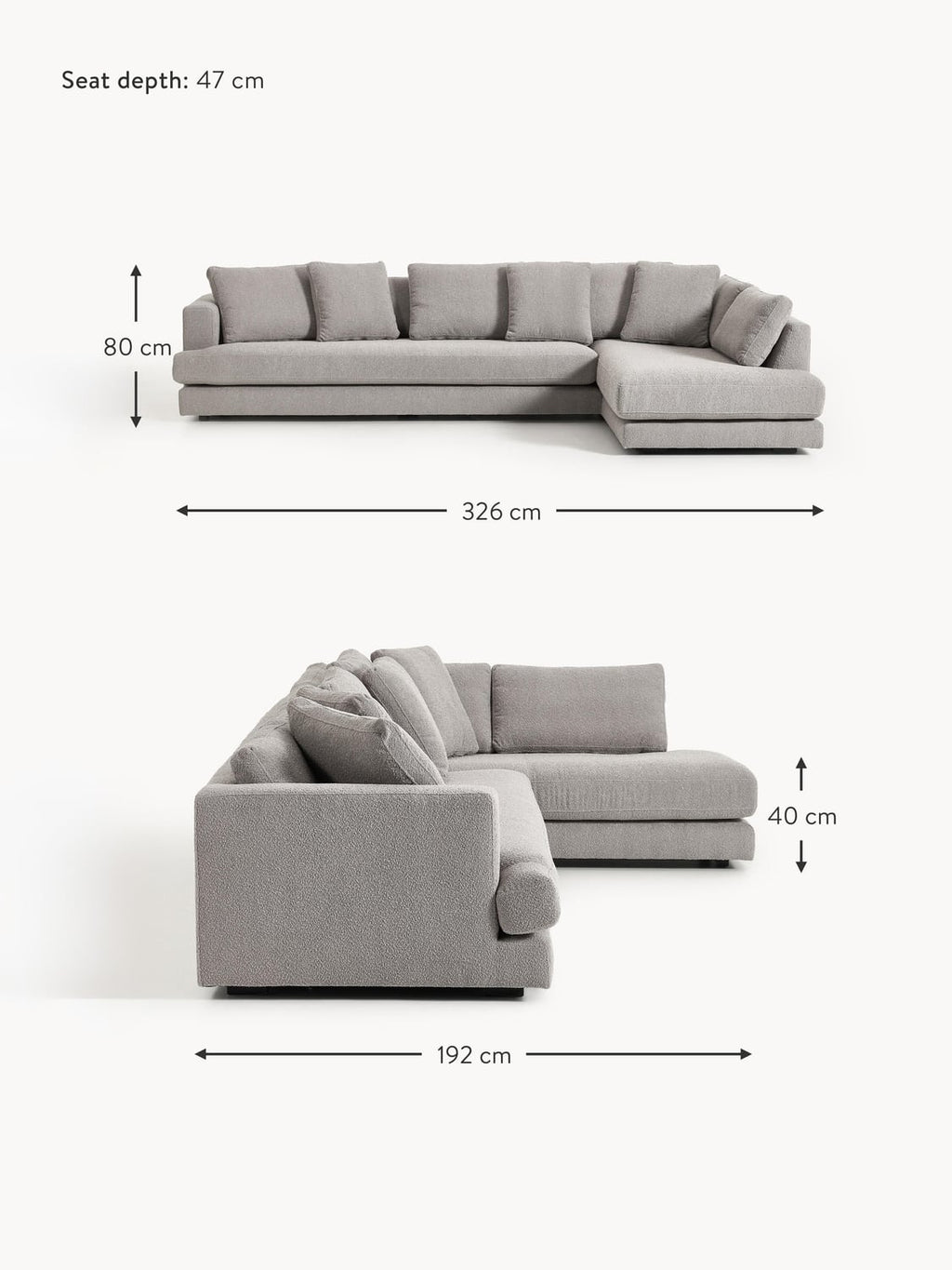 Onno Bouclé Corner Sofa (4-seater)