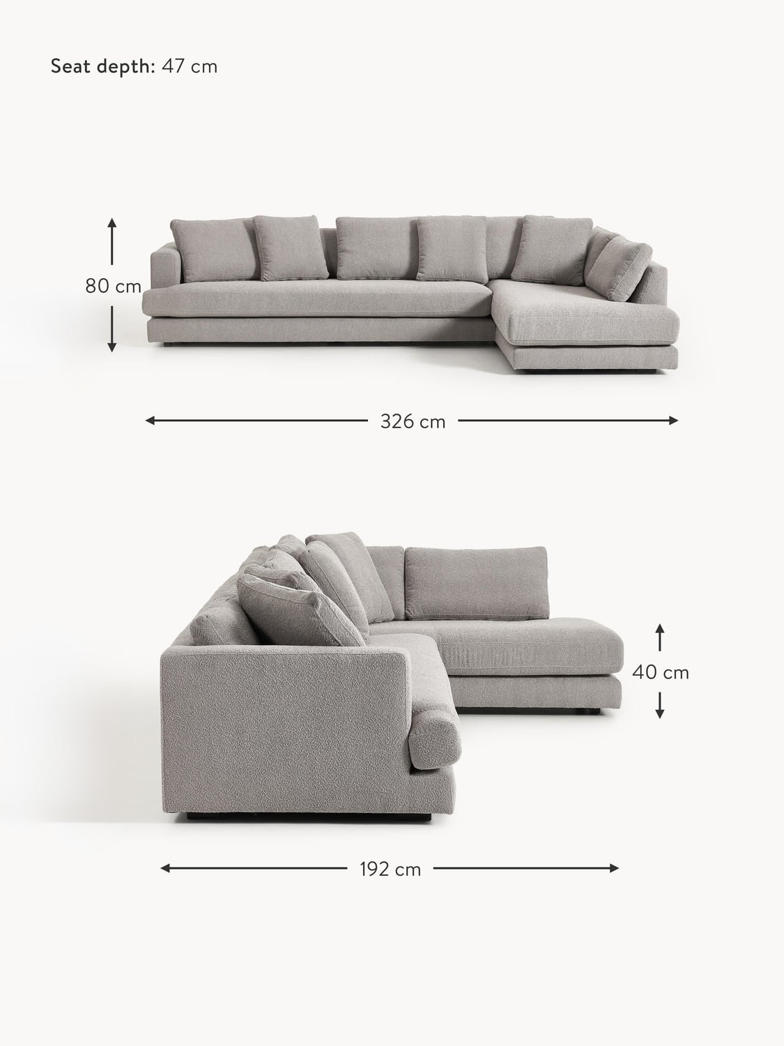 Onno Bouclé Corner Sofa (4-seater)