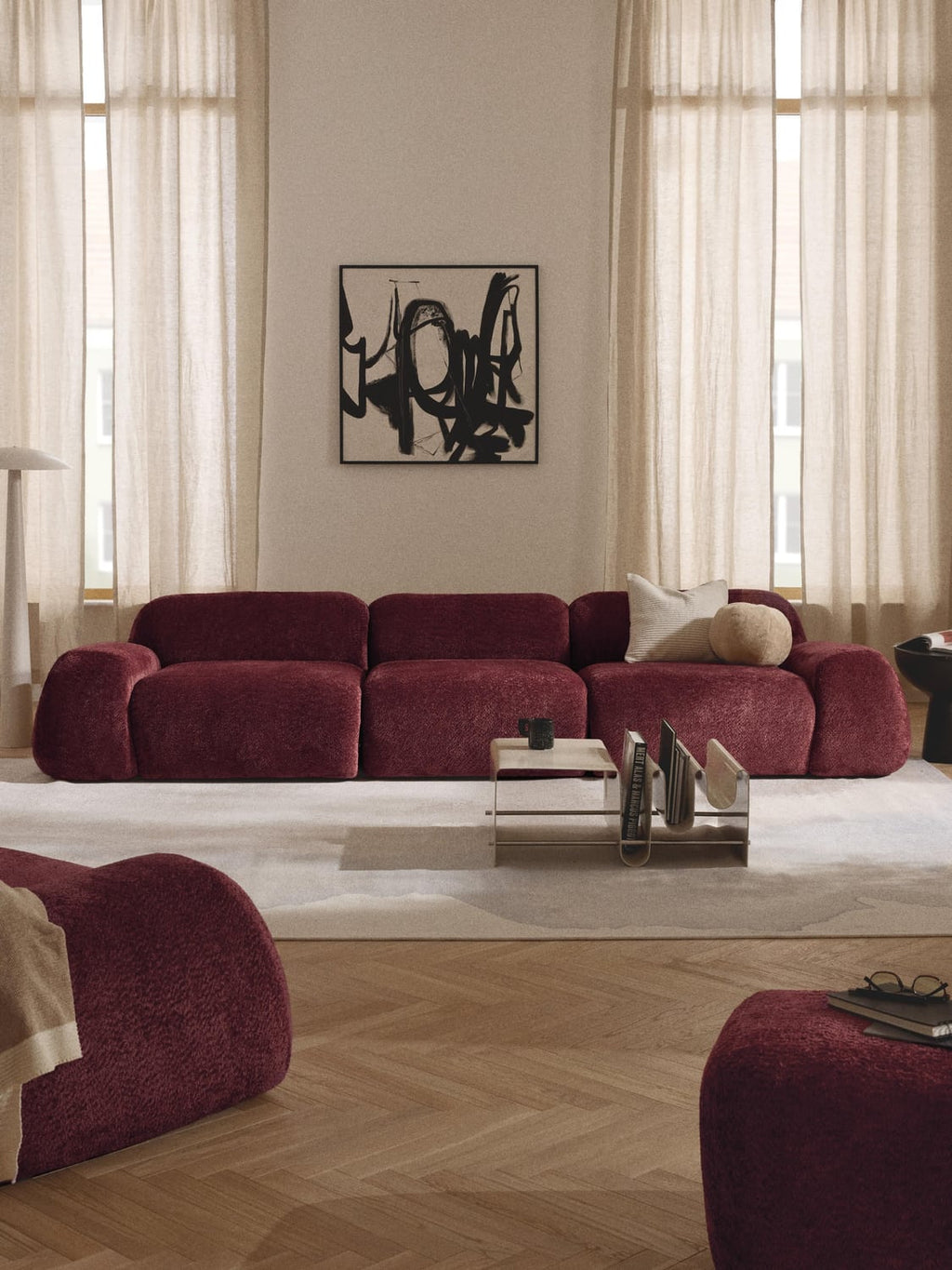 Bellara Modular Teddy Bouclé Sofa (4-seater)