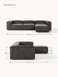 Tavordo Modular Leather Sofa (4-seater) with Ottoman (left/right)