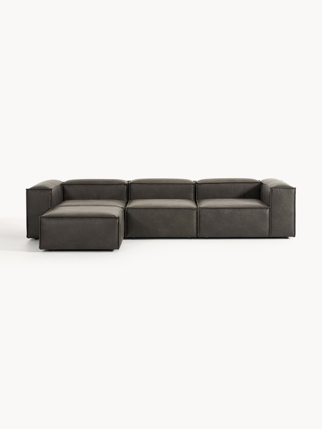 Tavordo Modular Leather Sofa (4-seater) with Ottoman (left/right)