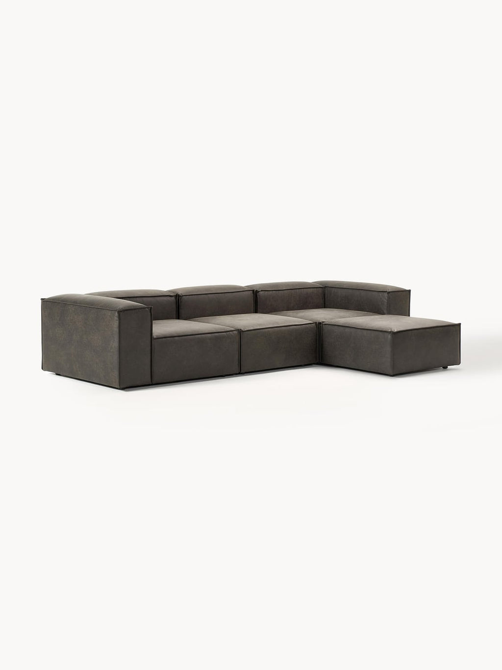 Tavordo Modular Leather Sofa (4-seater) with Ottoman (left/right)