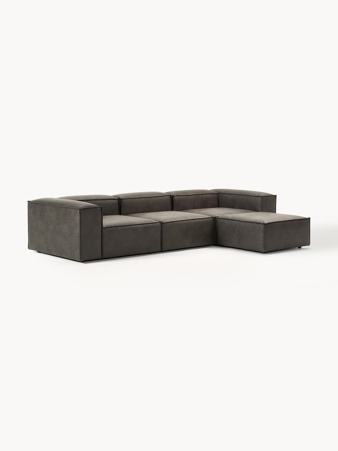 Tavordo Modular Leather Sofa (4-seater) with Ottoman (left/right)