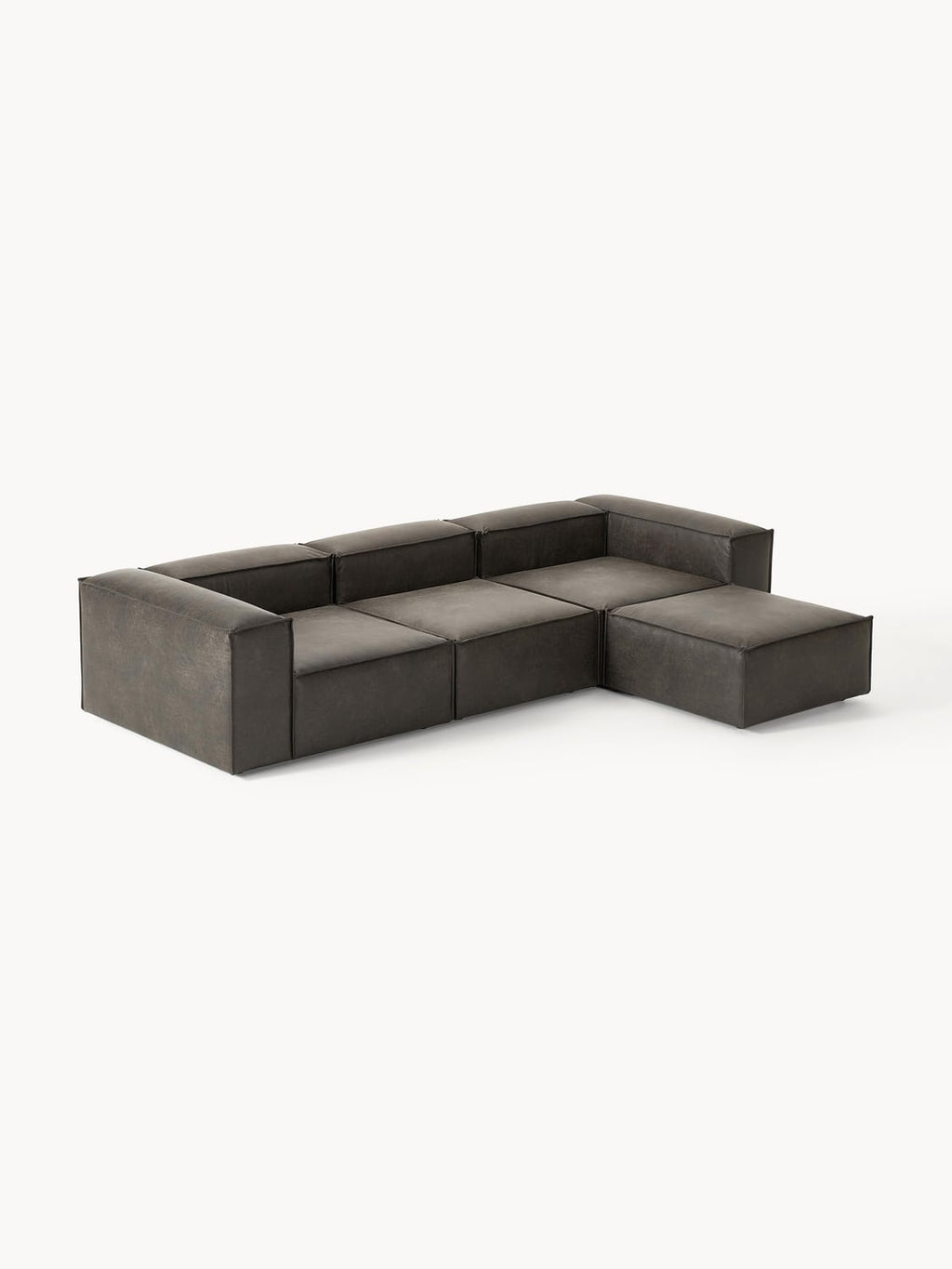 Tavordo Modular Leather Sofa (4-seater) with Ottoman (left/right)