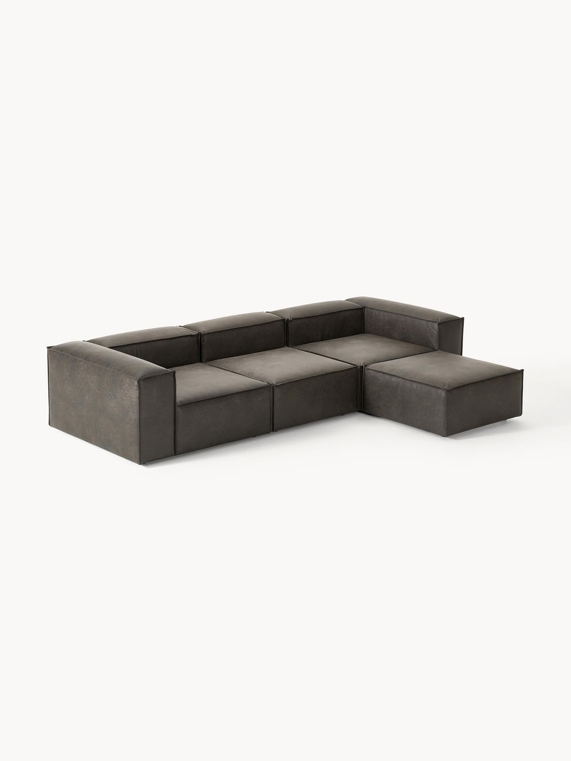 Tavordo Modular Leather Sofa (4-seater) with Ottoman (left/right)