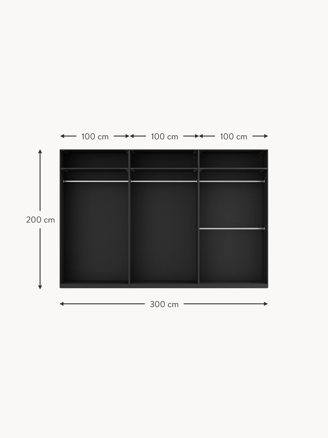 Montorfano Modular Revolving Door Wardrobe, 300 cm Wide — available in several sizes