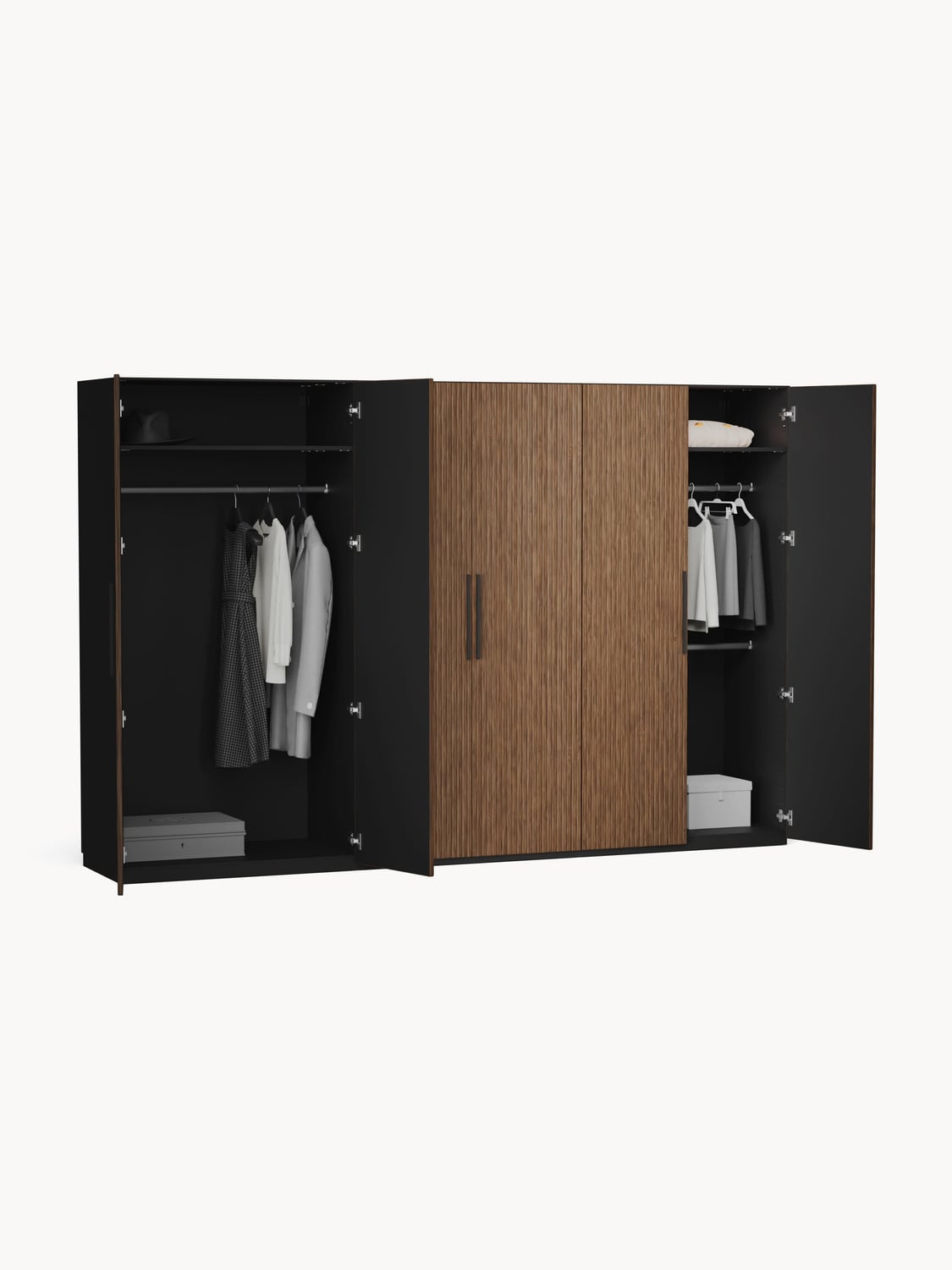 Montorfano Modular Revolving Door Wardrobe, 300 cm Wide — available in several sizes